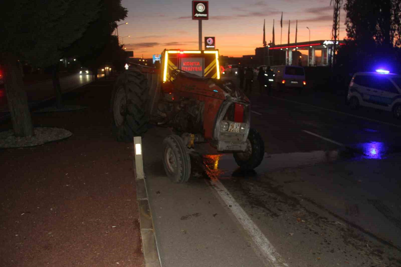 Konya’da traktör ile otomobil çarpıştı: 2 yaralı
