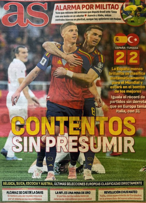 İspanyol basınından İspanya - Türkiye maçı manşetleri