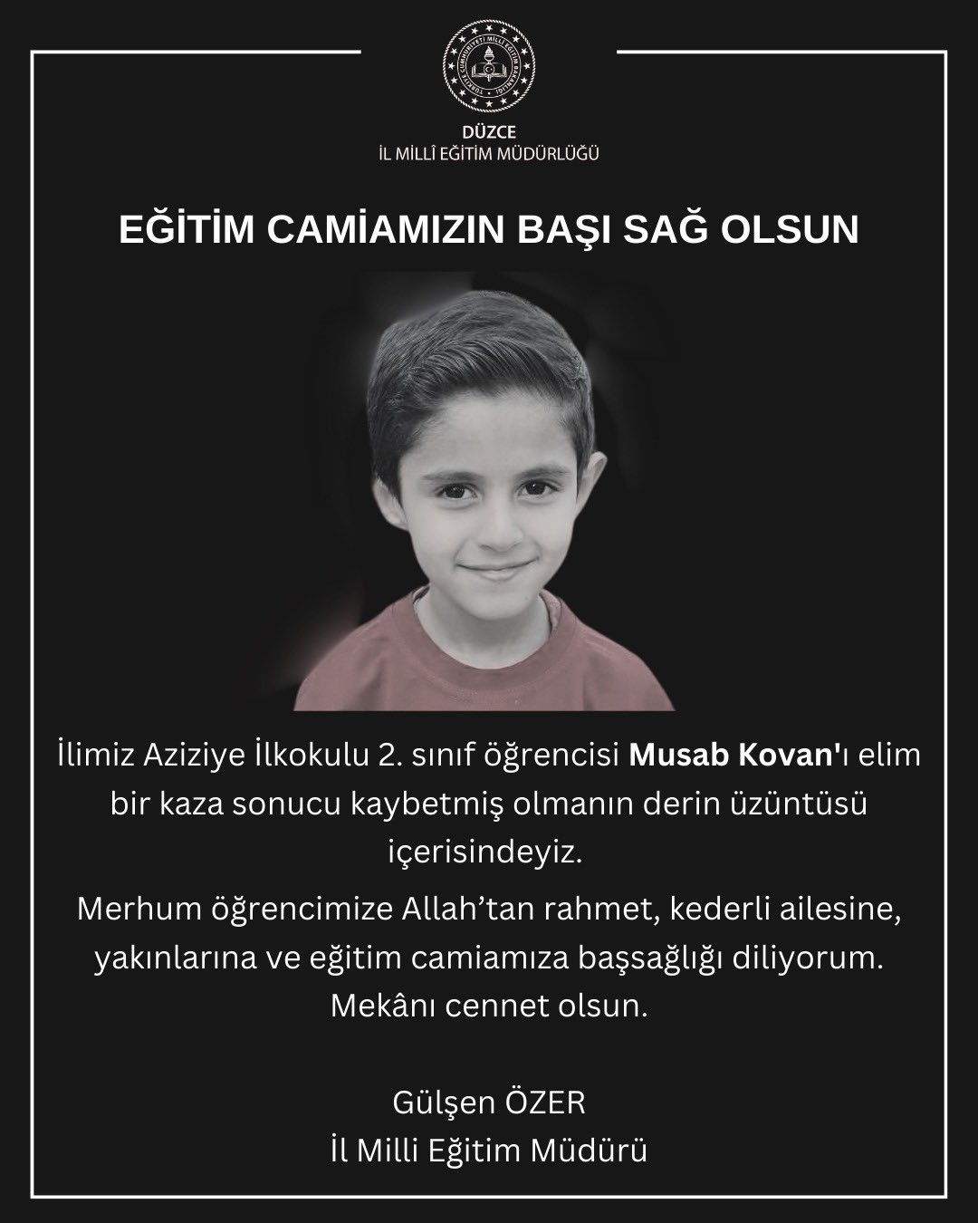 Eğitim camiasını yasa boğan ölüm