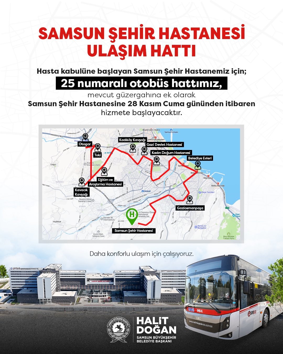 Samsun Şehir Hastanesi ve ring hatları hizmete başlıyor

