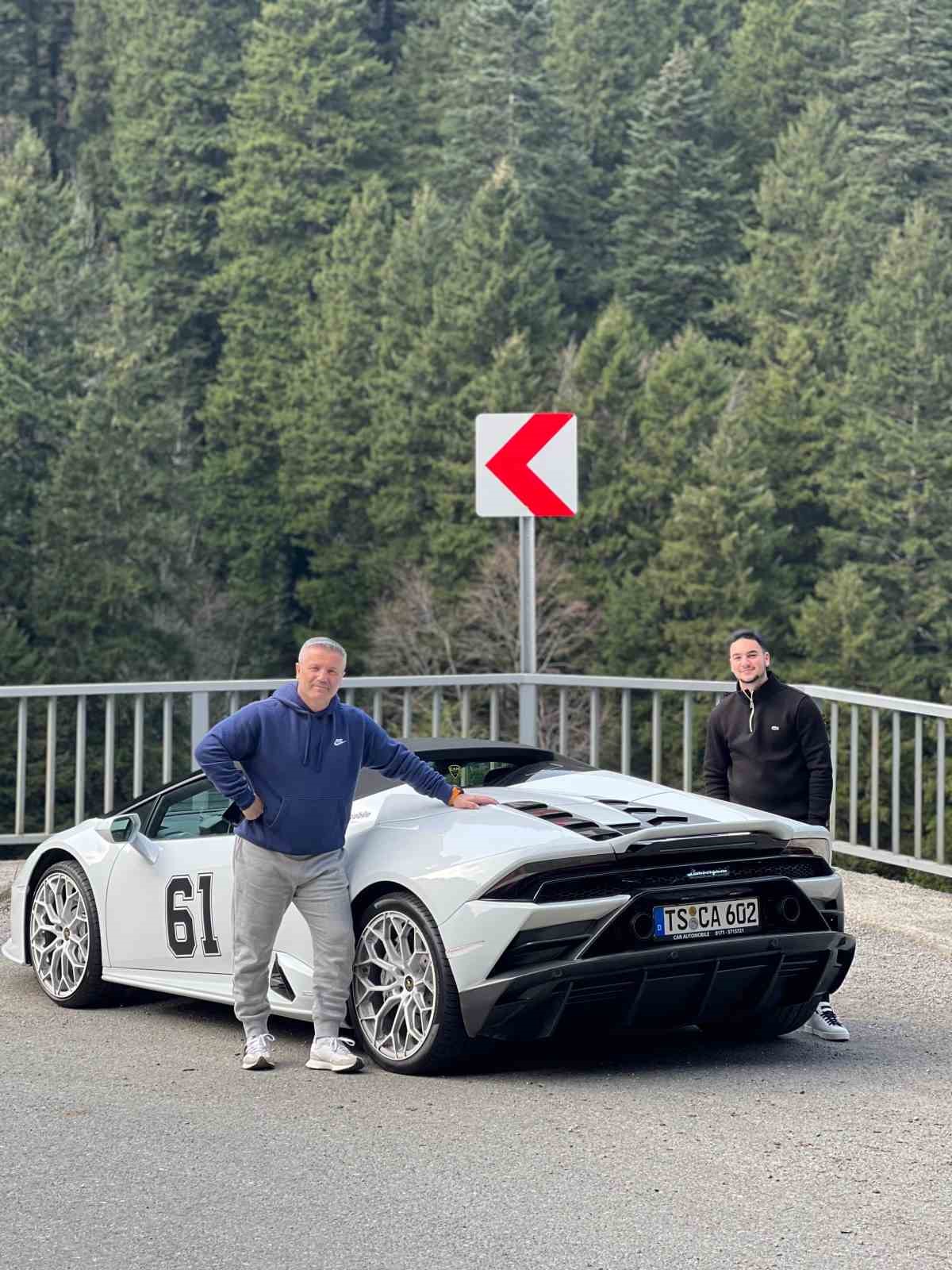 Trabzon’a Lamborghini ile geldi, köy yollarında ilgi odağı oldu
