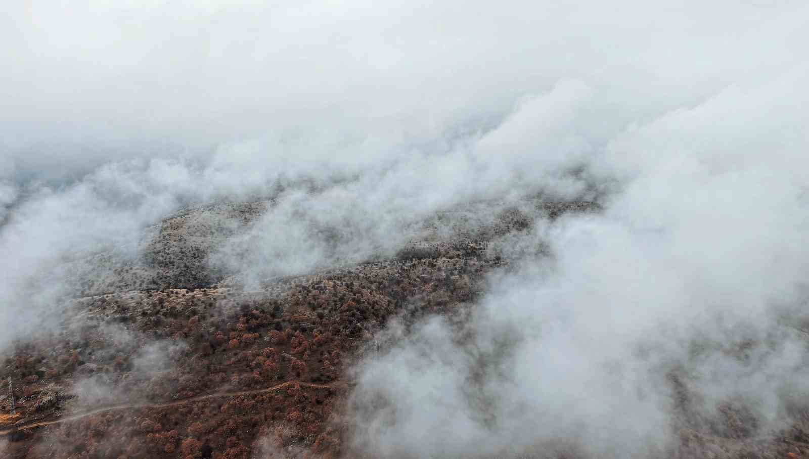 Çankırı’da sis ve kızıla bürünen ormanların buluşması mest etti