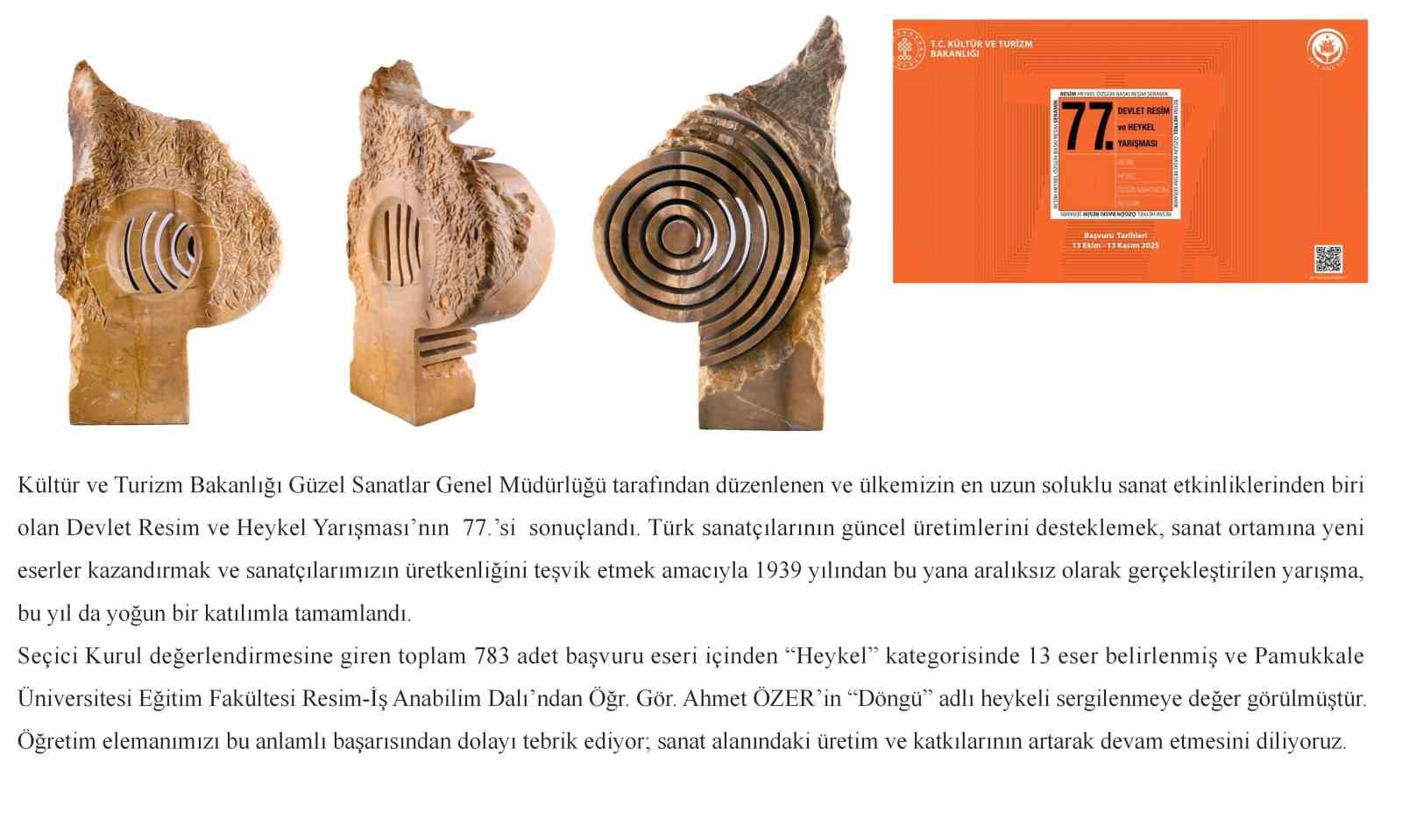 Heykel &ccedil;alışması &lsquo;D&ouml;ng&uuml;&rsquo; sergilenmeye değer g&ouml;r&uuml;ld&uuml;
