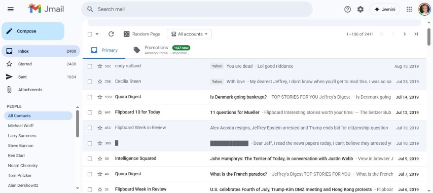 Epstein'e ait e-posta yazışmaları dijital aray&uuml;zle erişime a&ccedil;ıldı