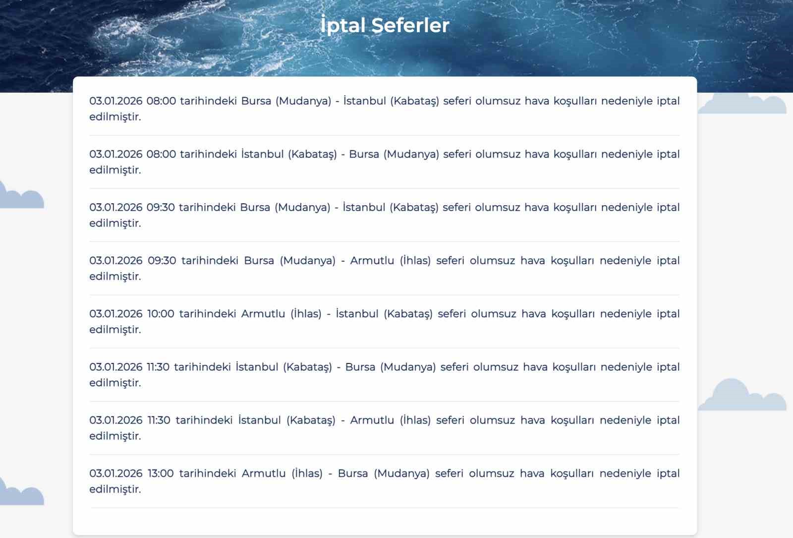 BUDO&rsquo;da olumsuz hava muhalefeti nedeniyle 8 sefer iptal edildi
