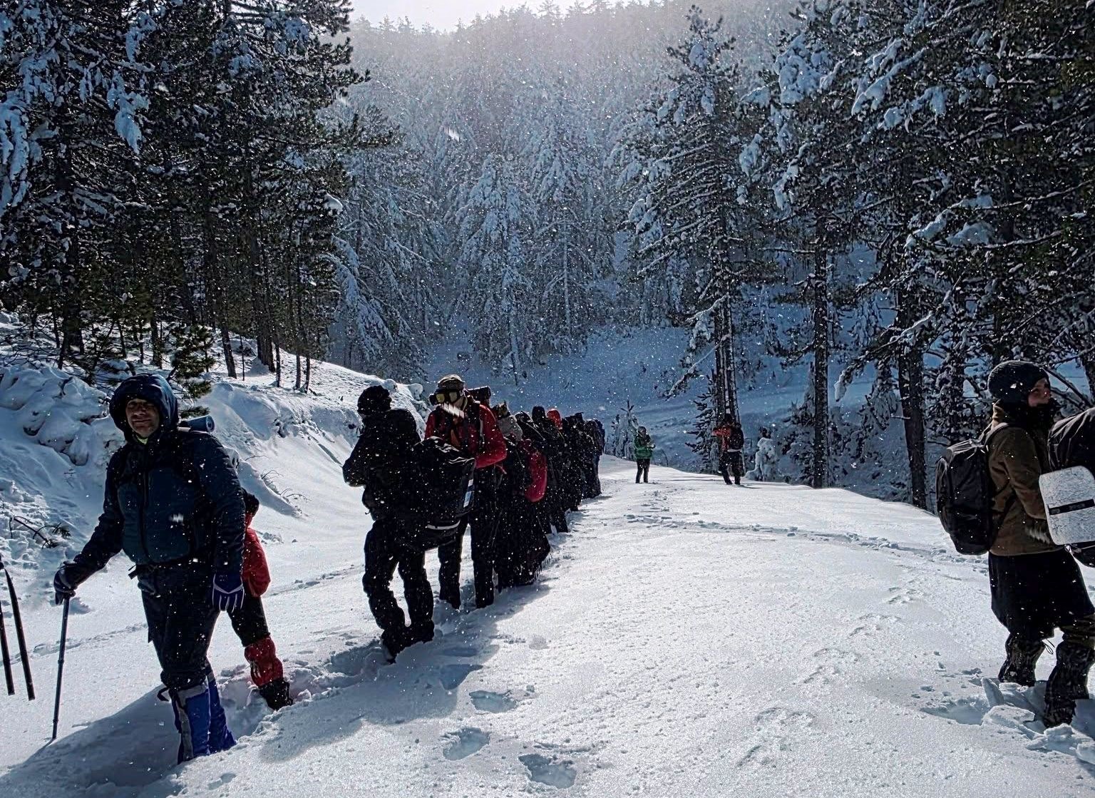 Gediz Murat Dağı Termal ve Kayak Merkezinde kar y&uuml;r&uuml;y&uuml;ş&uuml;
