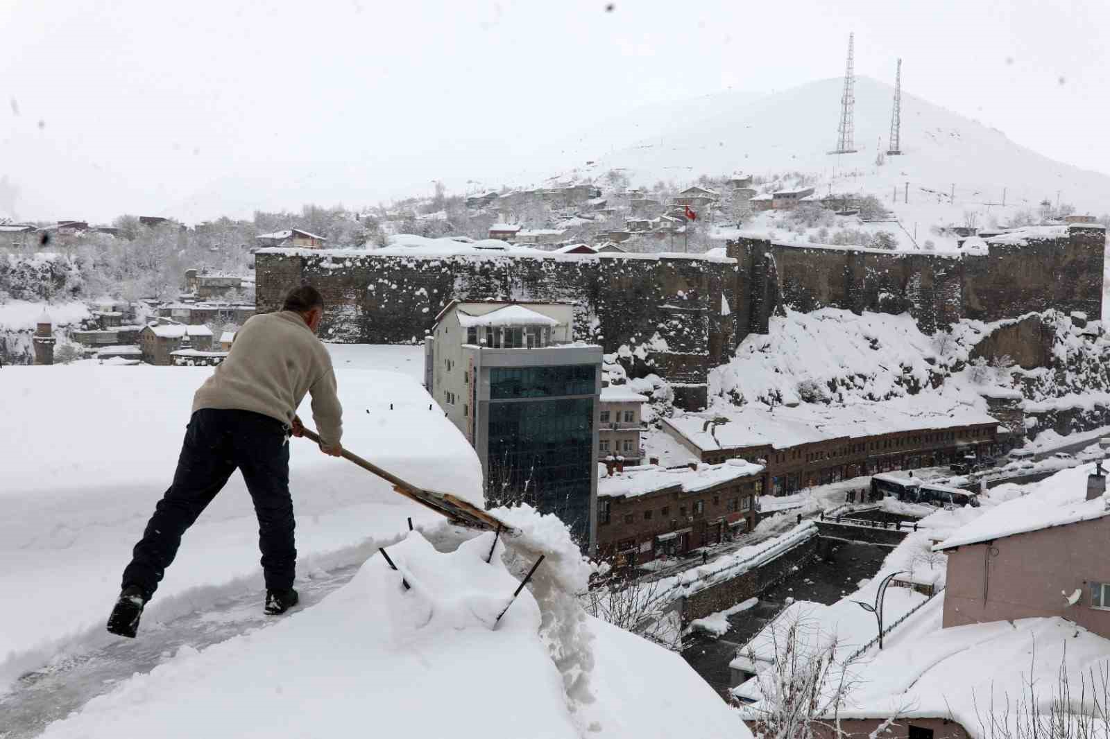 Bitlis&rsquo;te &ccedil;atılarda kar k&uuml;reme seferberliği
