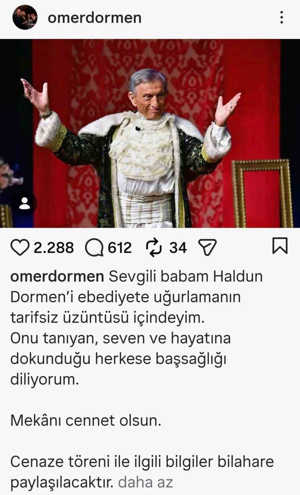 Usta sanat&ccedil;ı Haldun Dormen hayatını kaybetti
