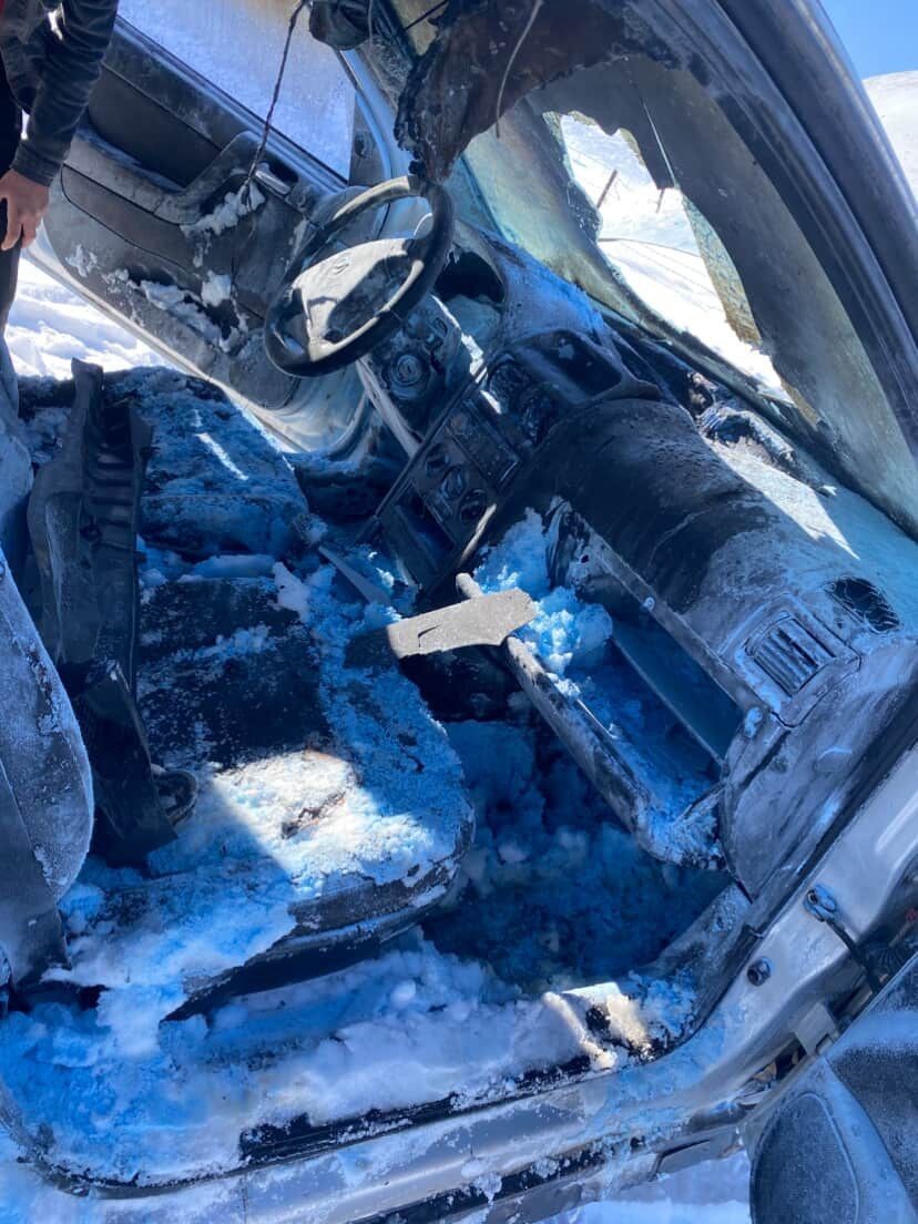 Muş&rsquo;ta seyir halindeki otomobil alev aldı
