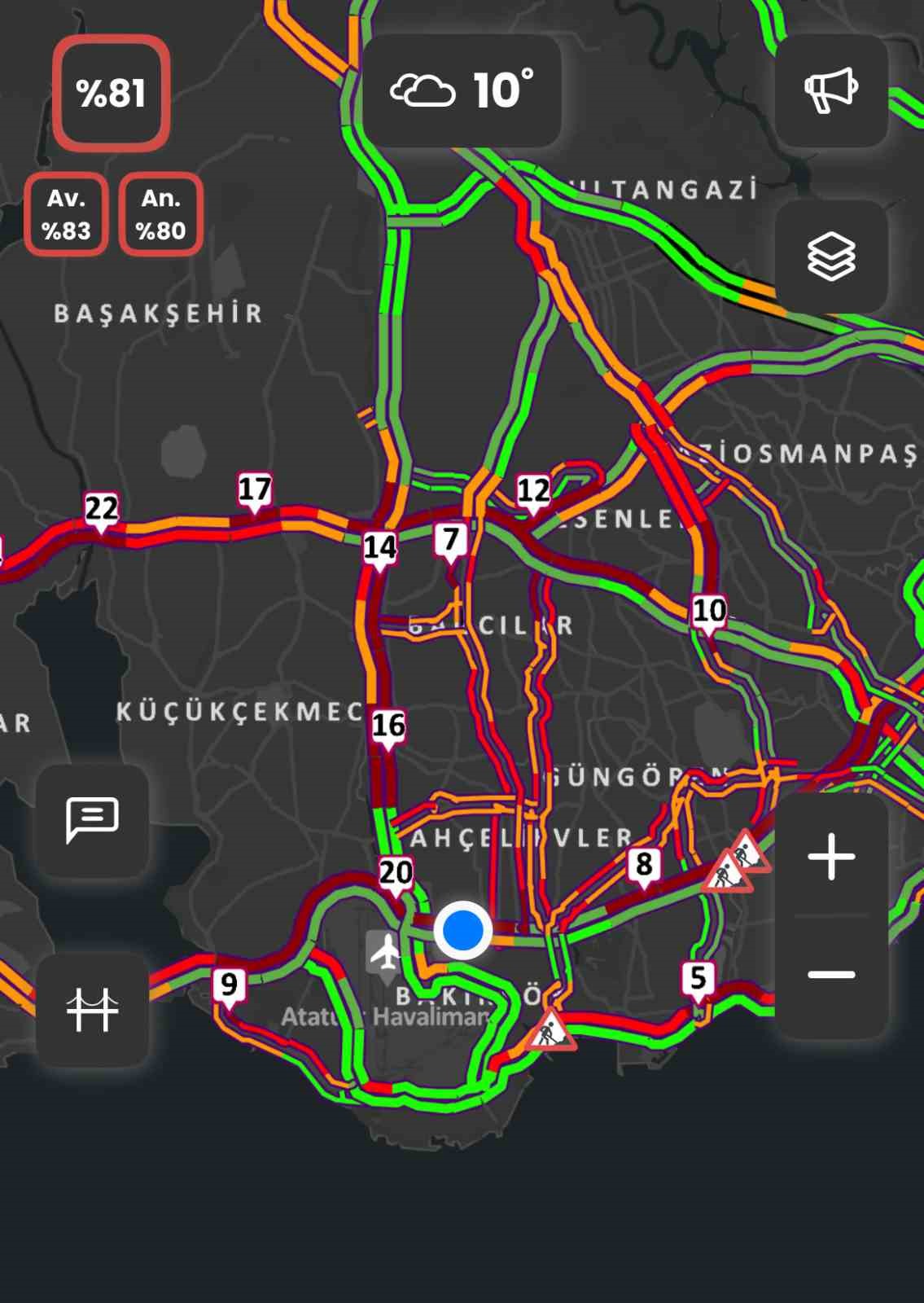 İstanbul&rsquo;da trafik yoğunluğu y&uuml;zde 81&rsquo;e &ccedil;ıktı
