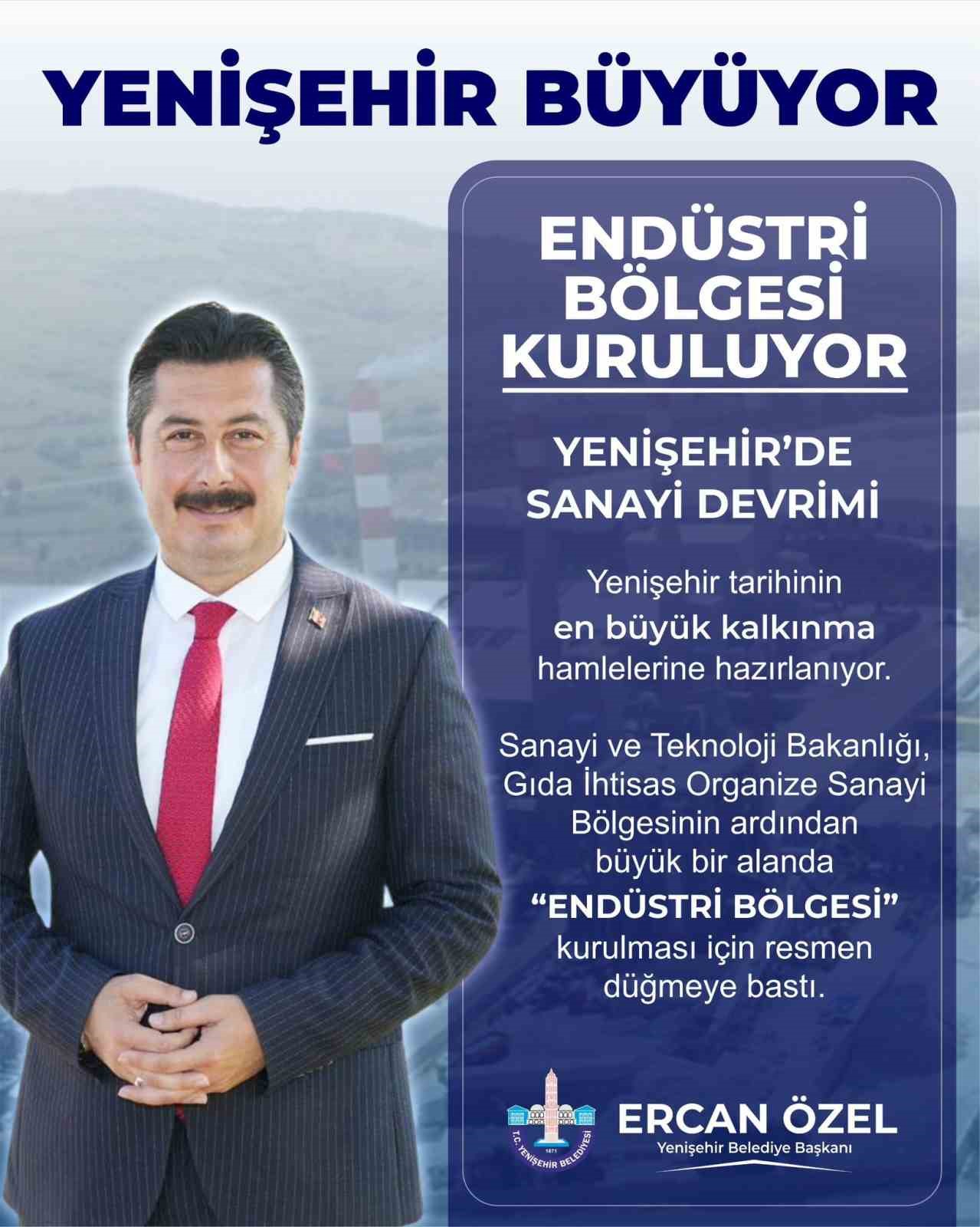 Yenişehir&rsquo;de end&uuml;stri b&ouml;lgesi kuruluyor
