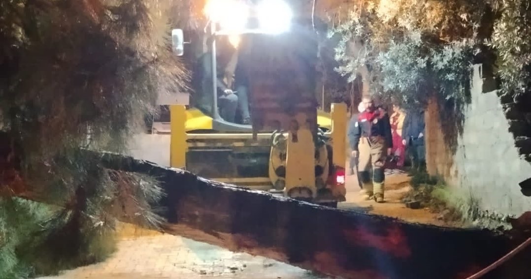 Defne’de devrilen ağaç yolu kapattı