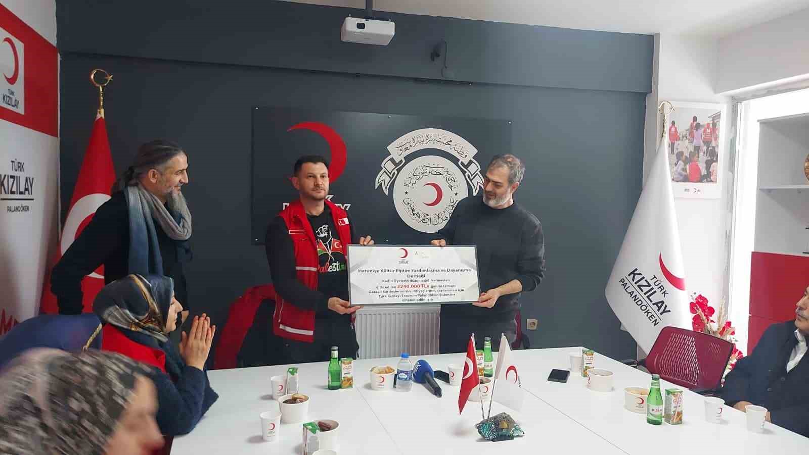 Erzurumlu hanımlardan Gazze&rsquo;ye destek
