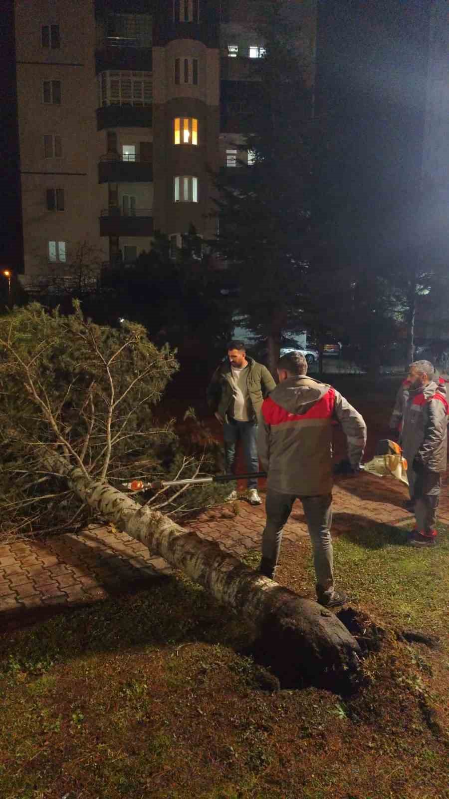 Melikgazi Belediyesi ekipleri r&uuml;zgar mesaisinde
