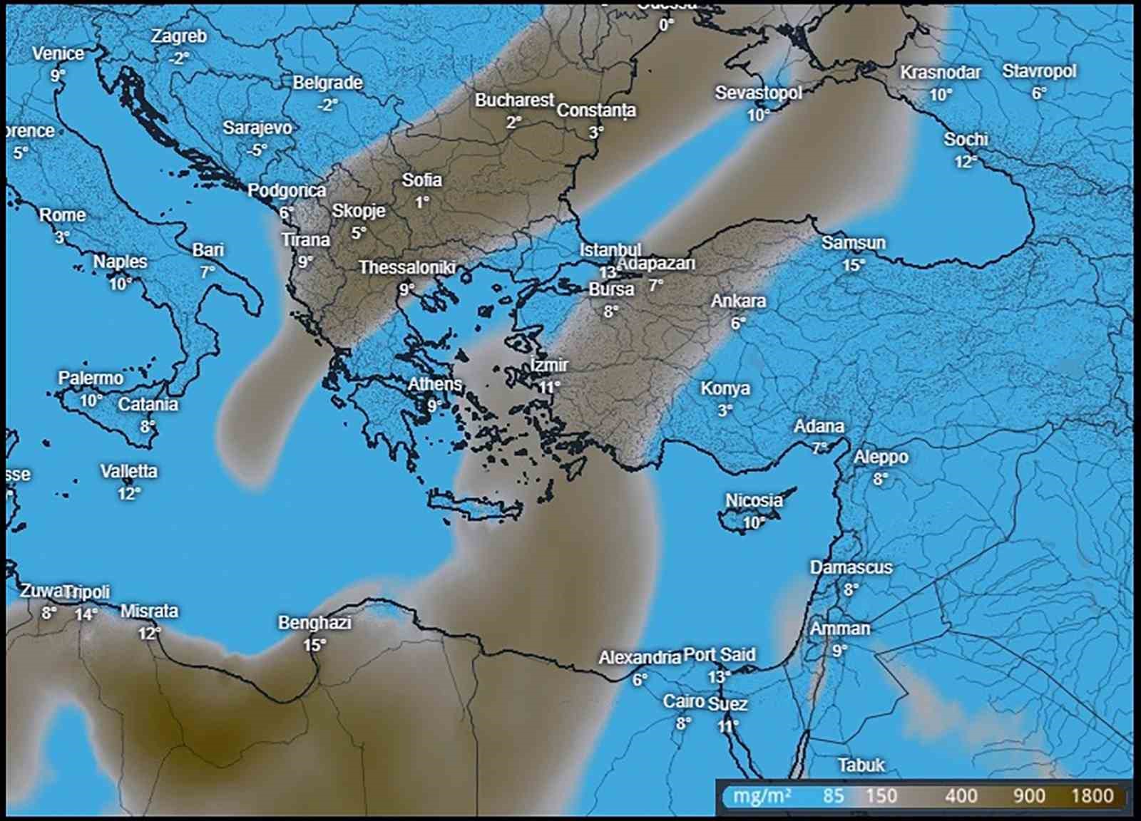 Afrika toz bulutu Muğla semalarını siyaha bürüdü