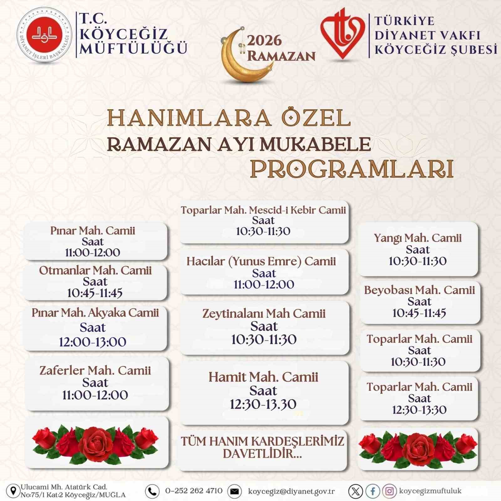 K&ouml;yceğiz&rsquo;de Ramazan ayına uygun programlar d&uuml;zenlenecek
