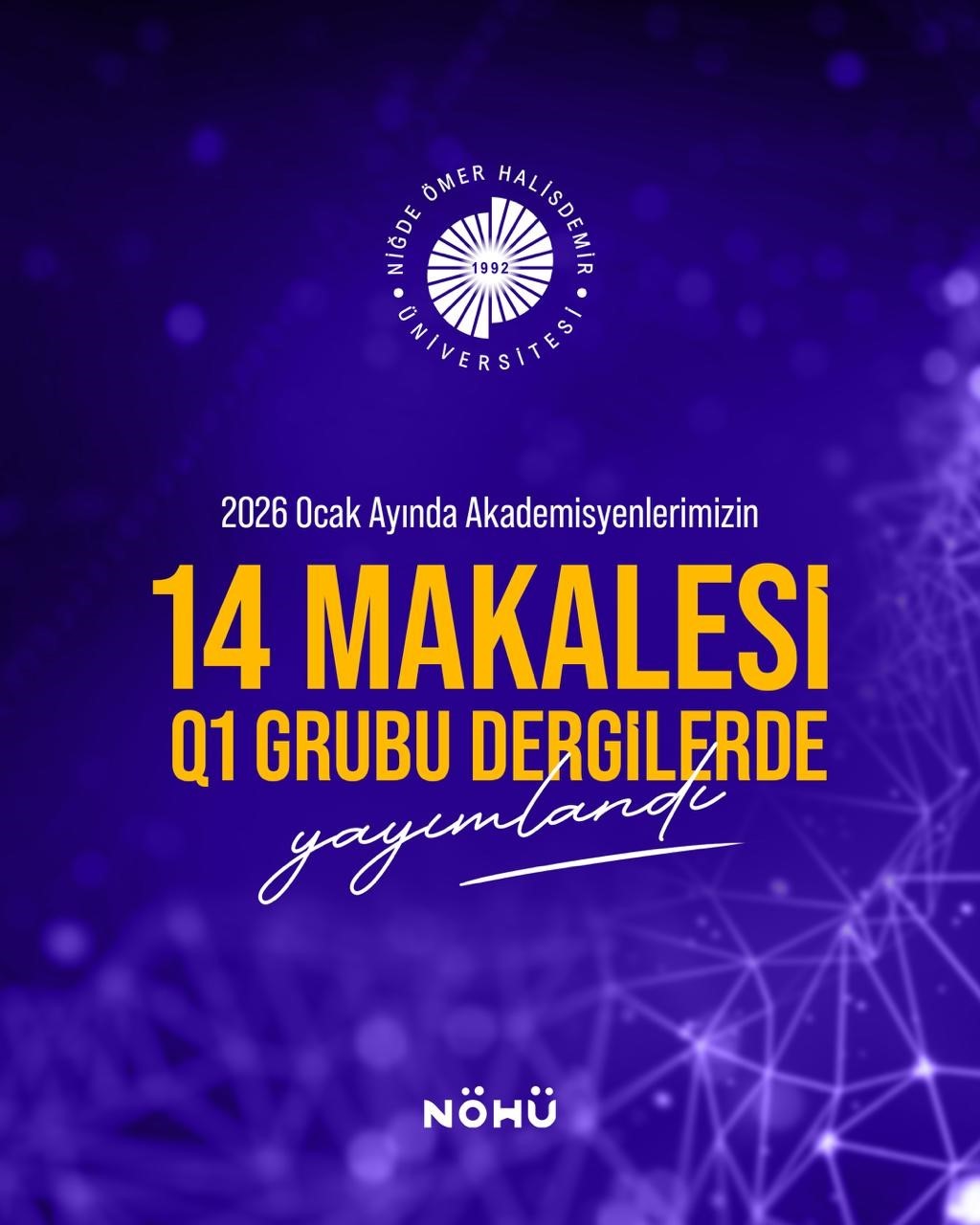 Niğde &Ouml;mer Halisdemir &Uuml;niversitesi akademisyenlerinden uluslararası yayın başarısı
