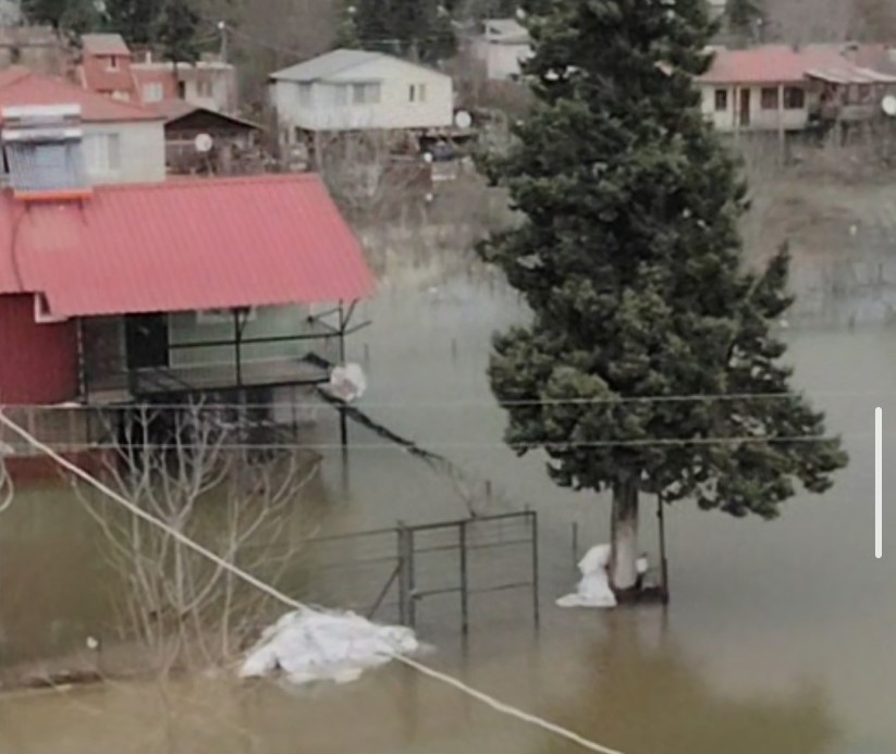Adana&rsquo;da k&ouml;y&uuml; su bastı, yollar kapandı: Bir kamyon suya g&ouml;m&uuml;ld&uuml;