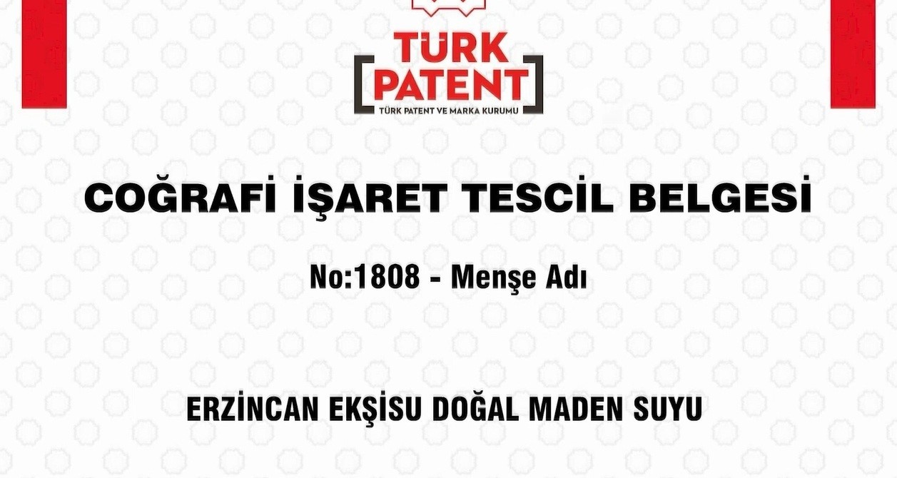 Erzincan Ekşisu Doğal Maden Suyu&rsquo;na coğrafi işaret tescili
