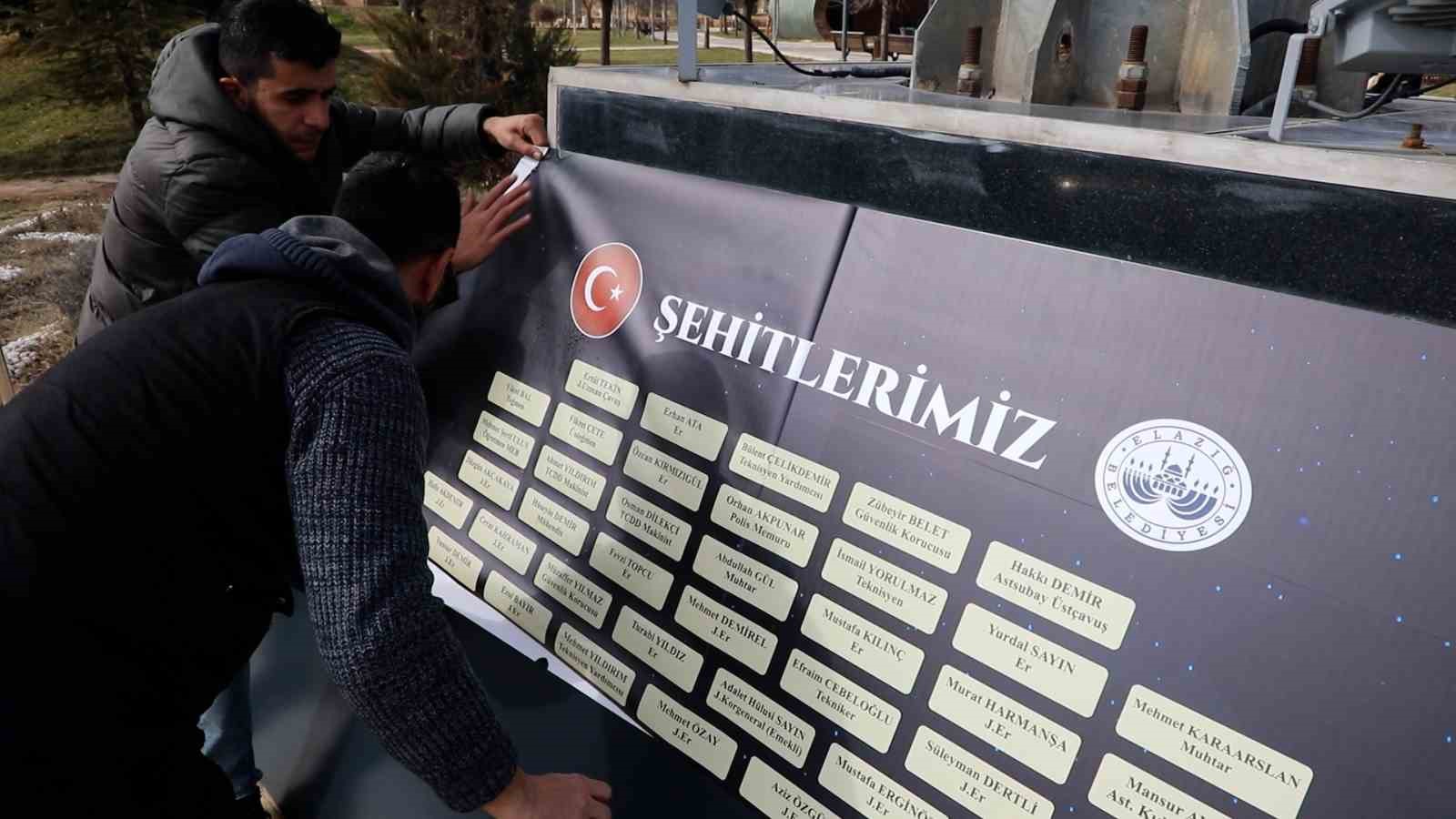 Elazığ’da şehitler anıtı restore edildi