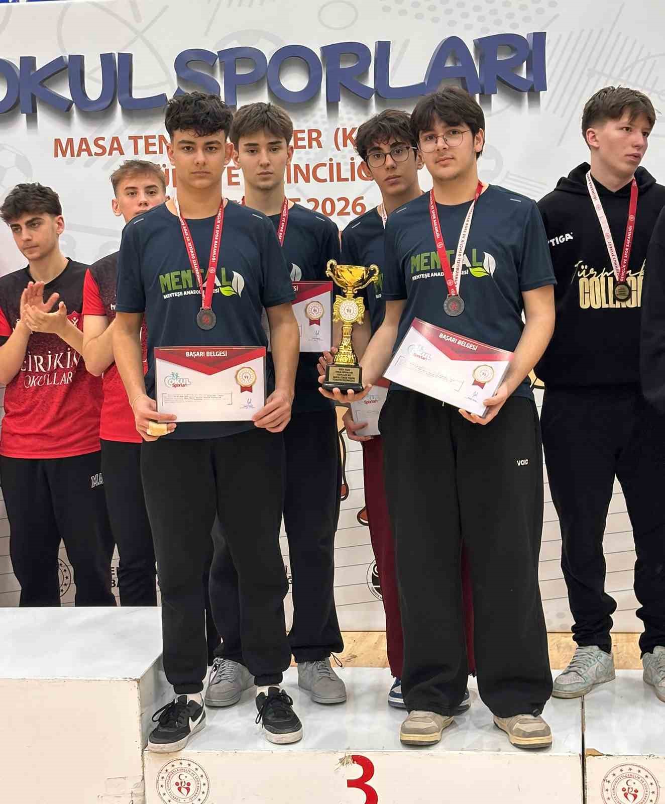 Menteşe Anadolu Lisesi&rsquo;nden Masa Tenisinde T&uuml;rkiye &uuml;&ccedil;&uuml;nc&uuml;l&uuml;ğ&uuml;
