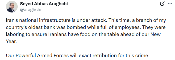 İran Dışişleri Bakanı Arak&ccedil;i: 