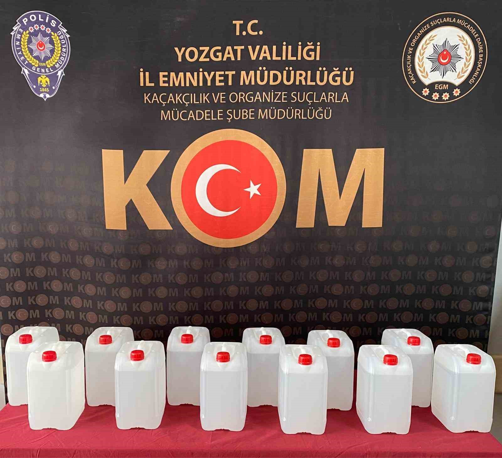 Yozgat’ta 160 litre etil alkol ele geçirildi