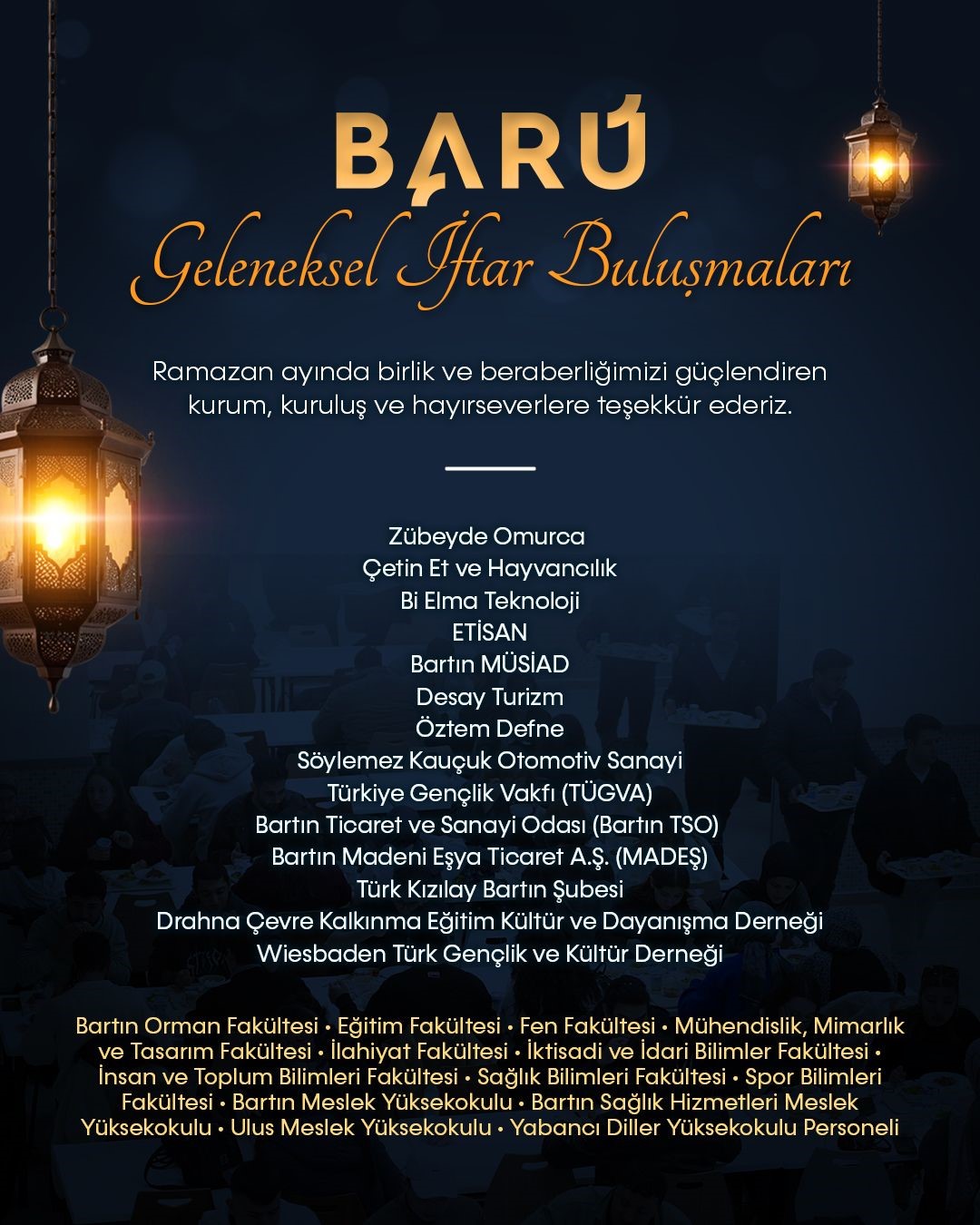 BARÜ’lü öğrenciler Ramazan ayı boyunca iftar sofrasında bir araya geldi