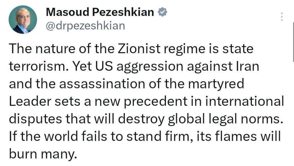 İran Cumhurbaşkanı Pezeşkiyan&rsquo;dan d&uuml;nyaya uyarı