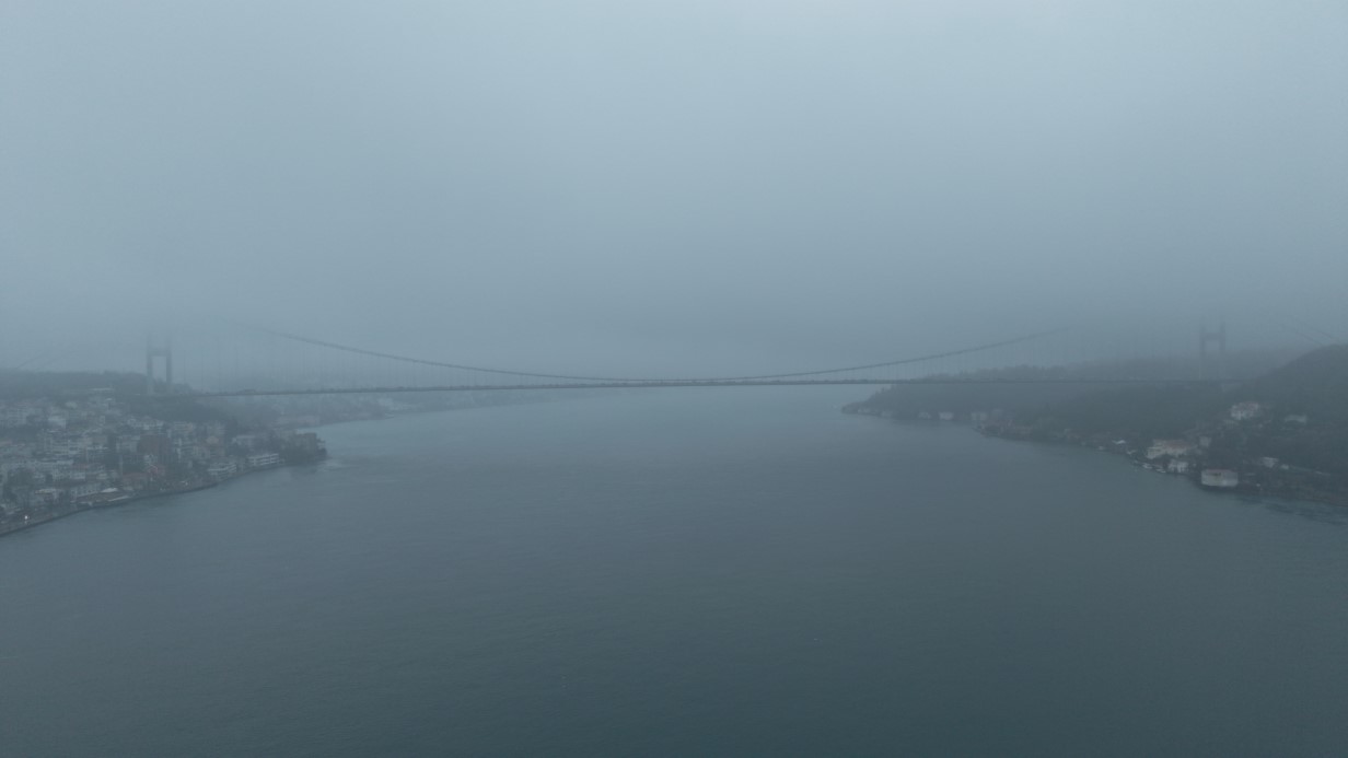 15 Temmuz Şehitler Köprüsü’nde havadan sis manzarası