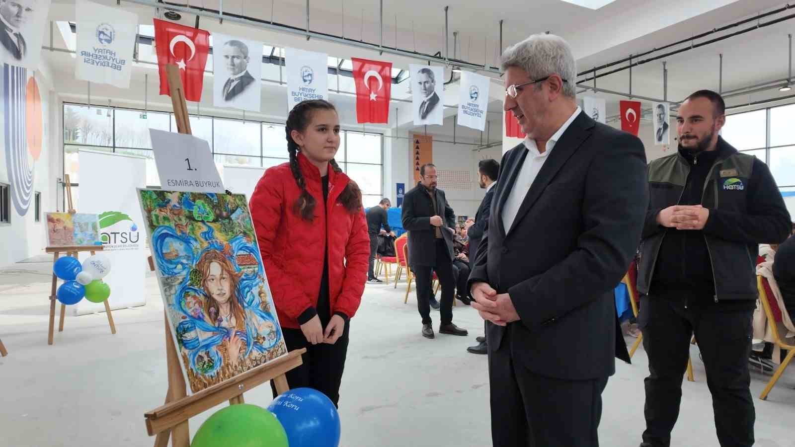 Hatay’da küçük ressamlar tuvallerinde suyu anlattı