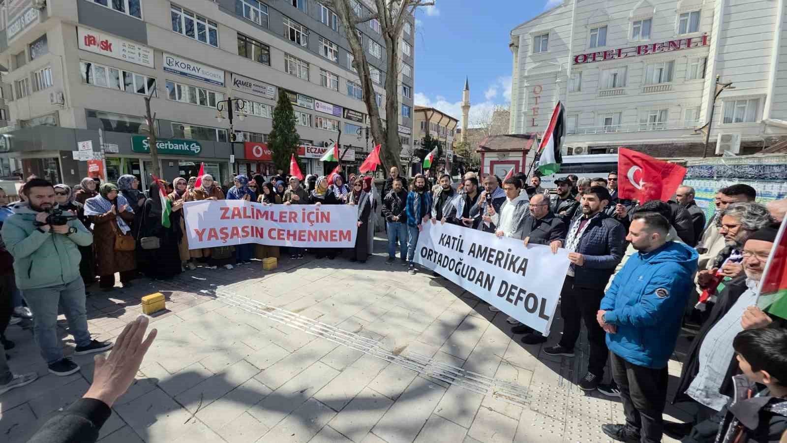 K&uuml;tahya&rsquo;da İsrail&rsquo;in Filistinli esirleri hedef alan idam cezası yasasına tepki
