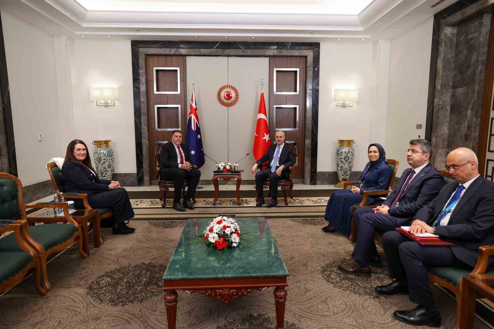 TBMM Başkanı Kurtulmuş, Avustralya Temsilciler Meclisi Başkanı Dick ile g&ouml;r&uuml;şt&uuml;

