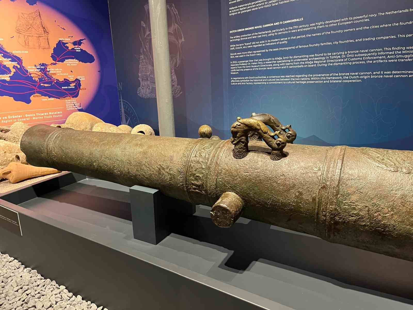 Söküme gelen gemiden 17. yüzyıla ait bronz top çıktı