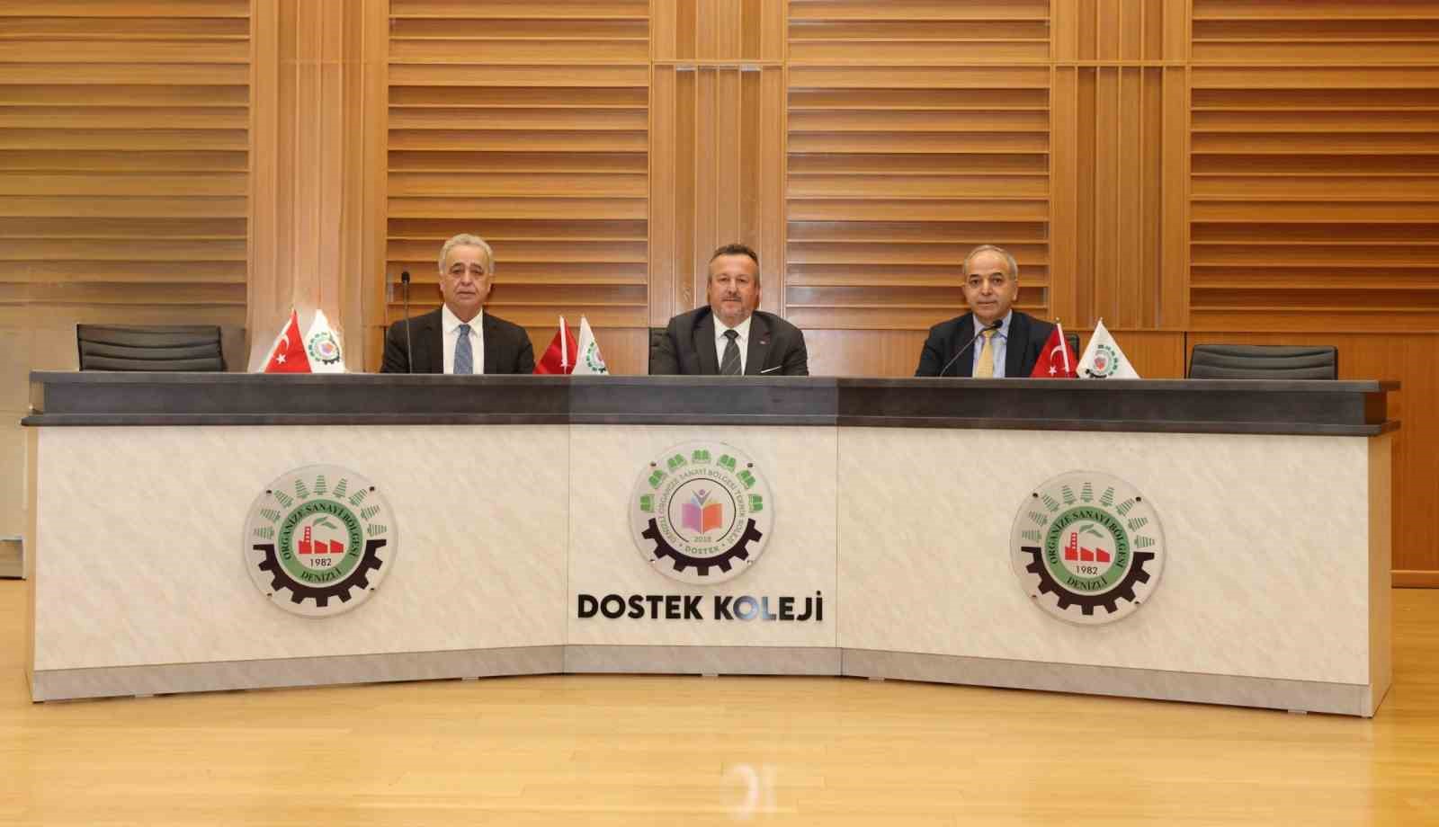 Denizli OSB y&ouml;netiminden DOSTEK Kolejine &lsquo;g&uuml;venli eğitim&rsquo; ziyareti
