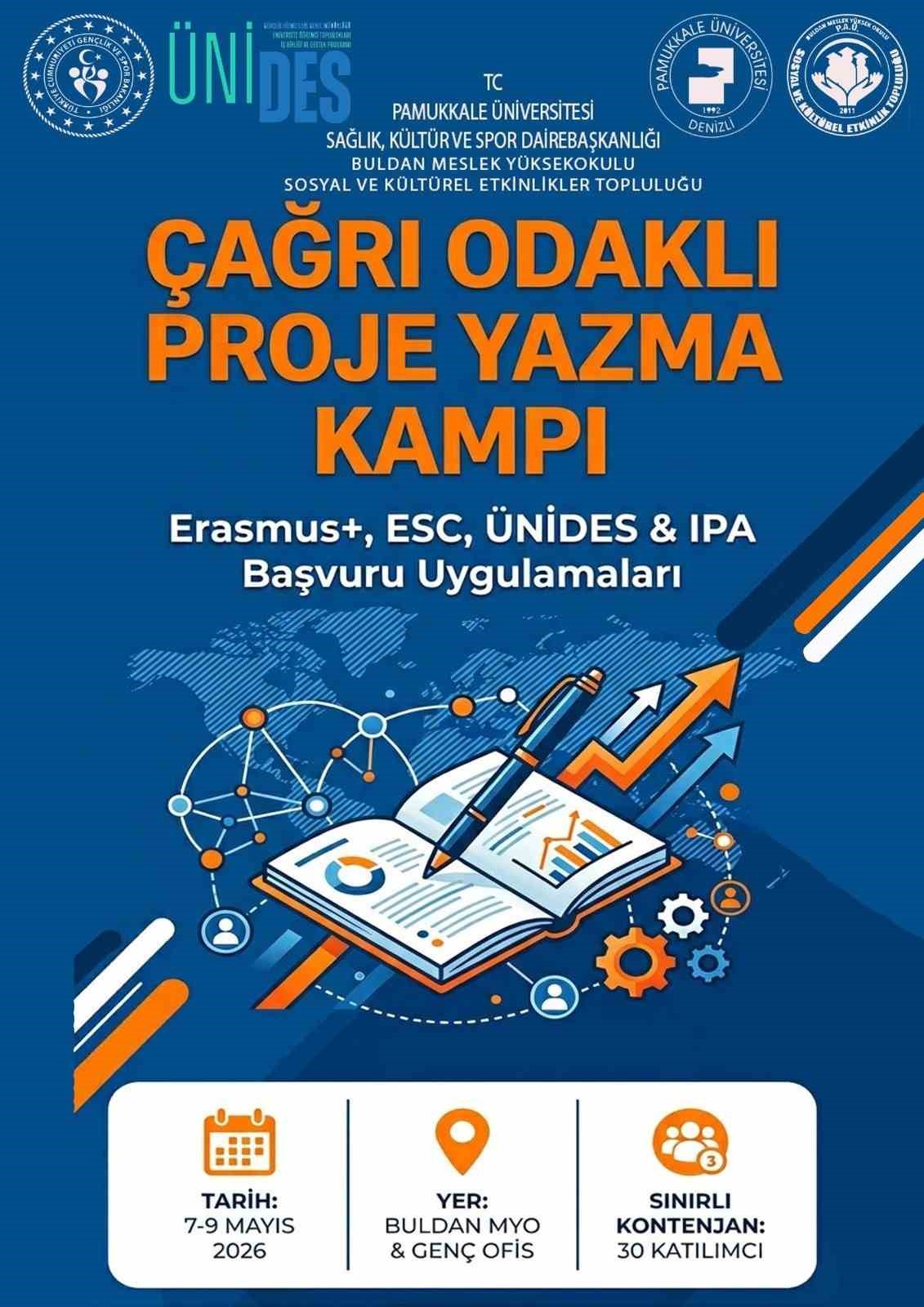 Buldan MYO &rsquo;&Ccedil;ağrı Odaklı Proje Yazma Kampı" projesine ev sahipliği yapacak
