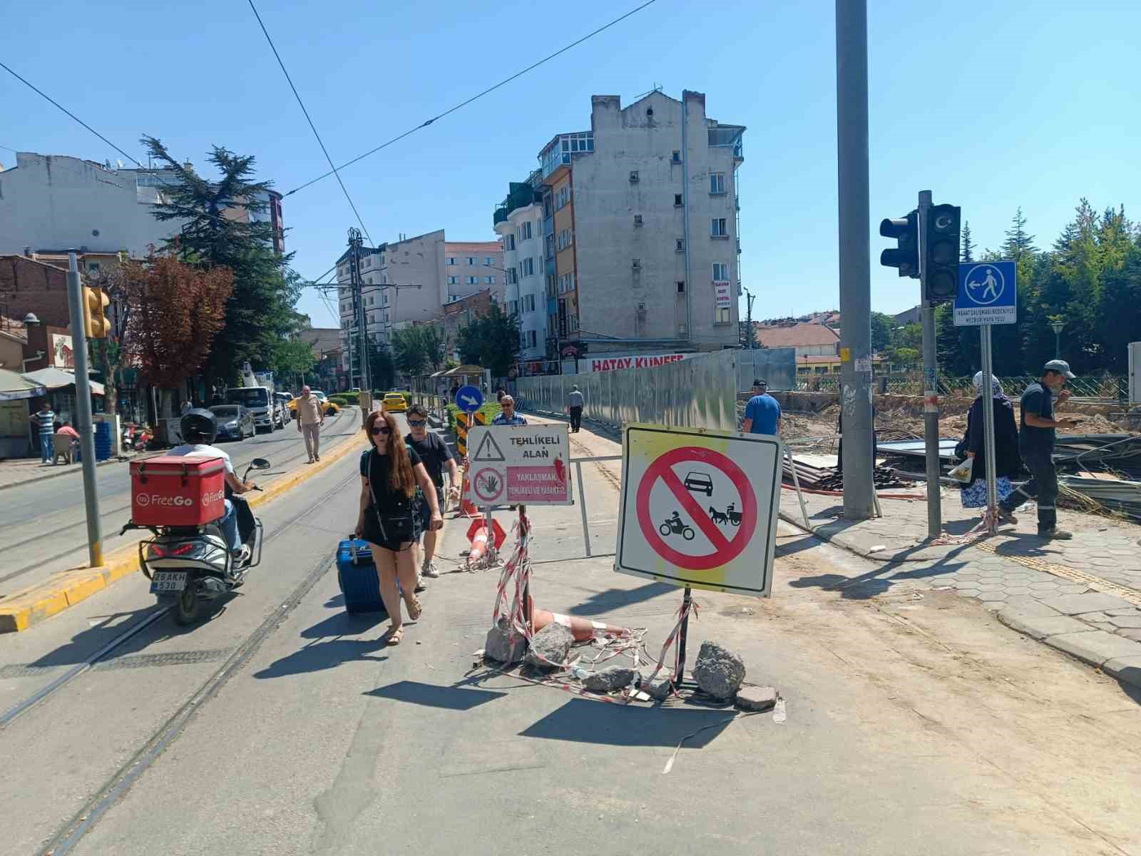 Halkevi inşaat bölgesinde ulaşım kargaşası