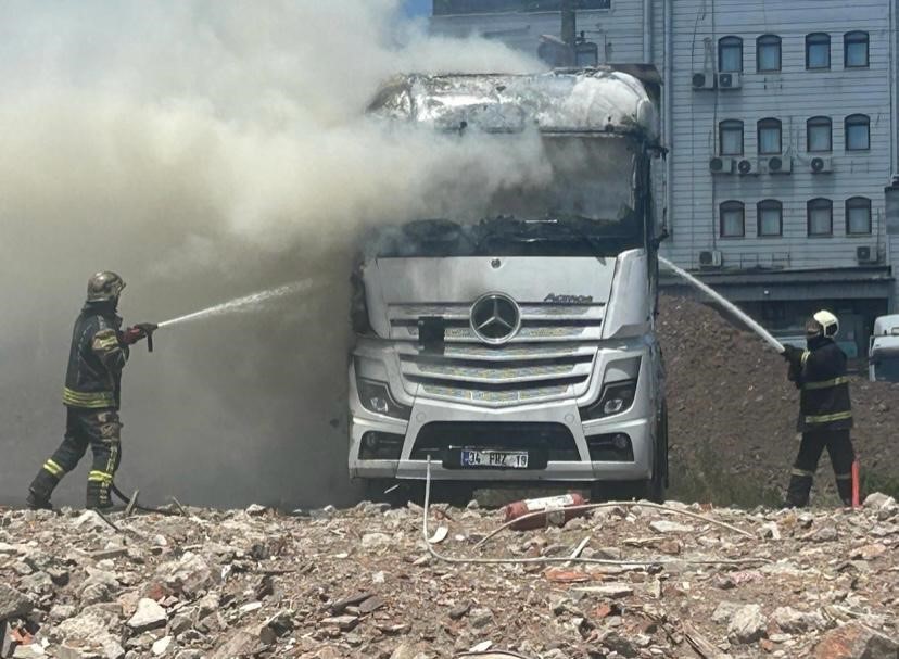 Park halindeki &ccedil;ekici alevlere teslim oldu