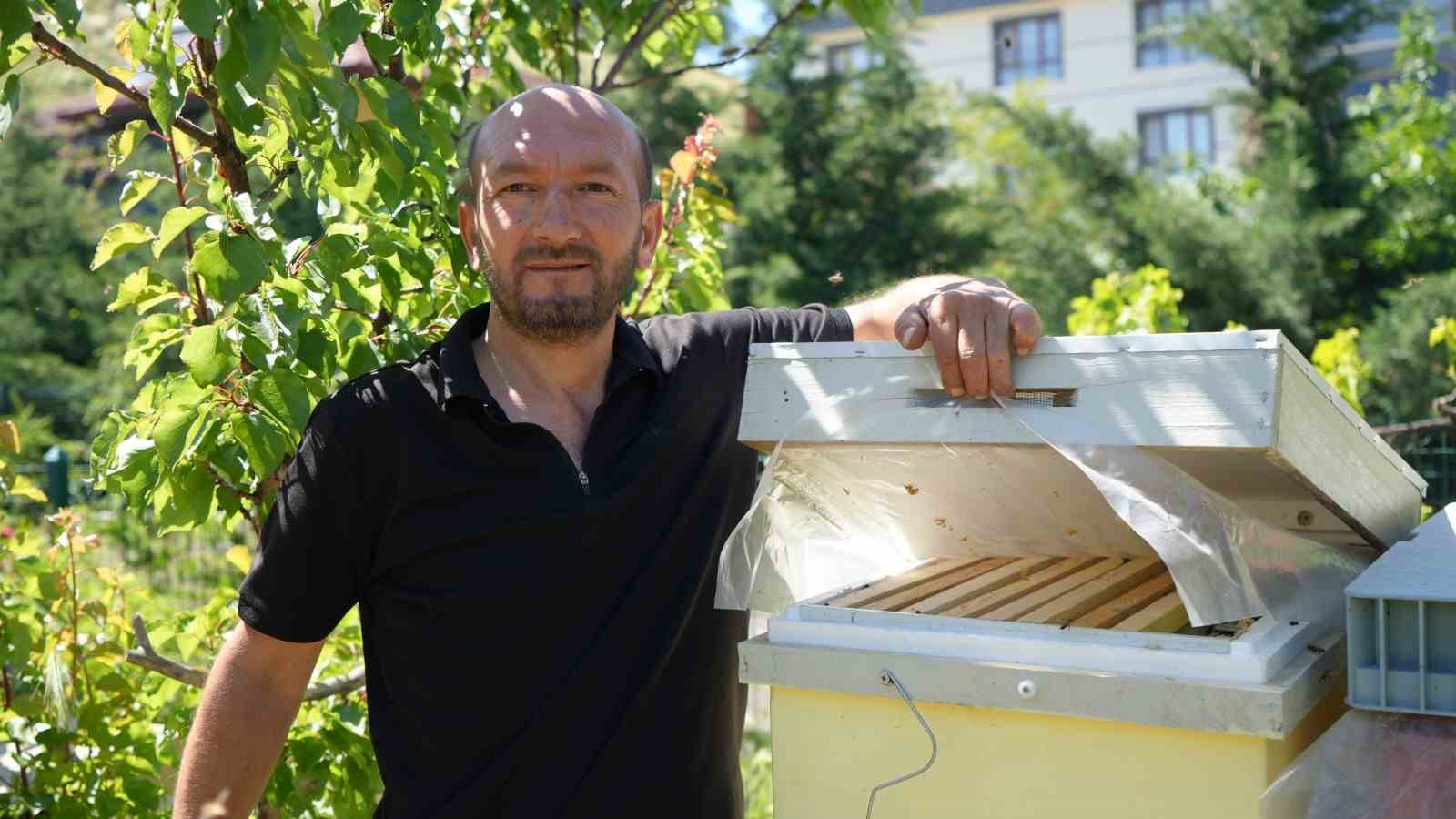Korkmadan temas edebildiği arılarla 5 senedir birlikte yaşıyor