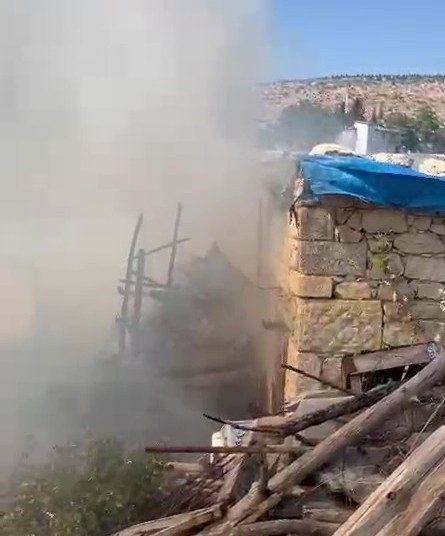 Ahır yangınında 5 hayvan telef oldu