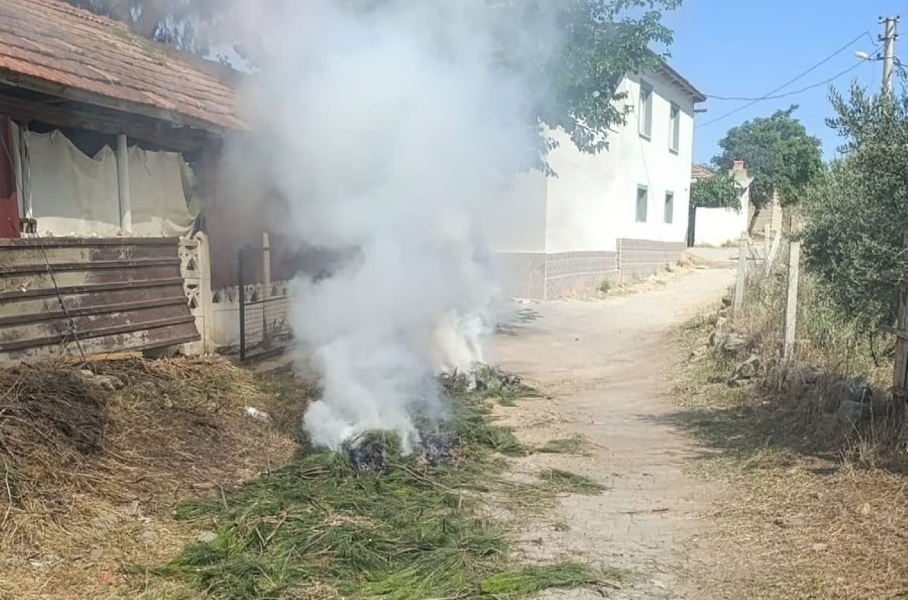 Anız ateşi felakete dönüşmeden söndürüldü