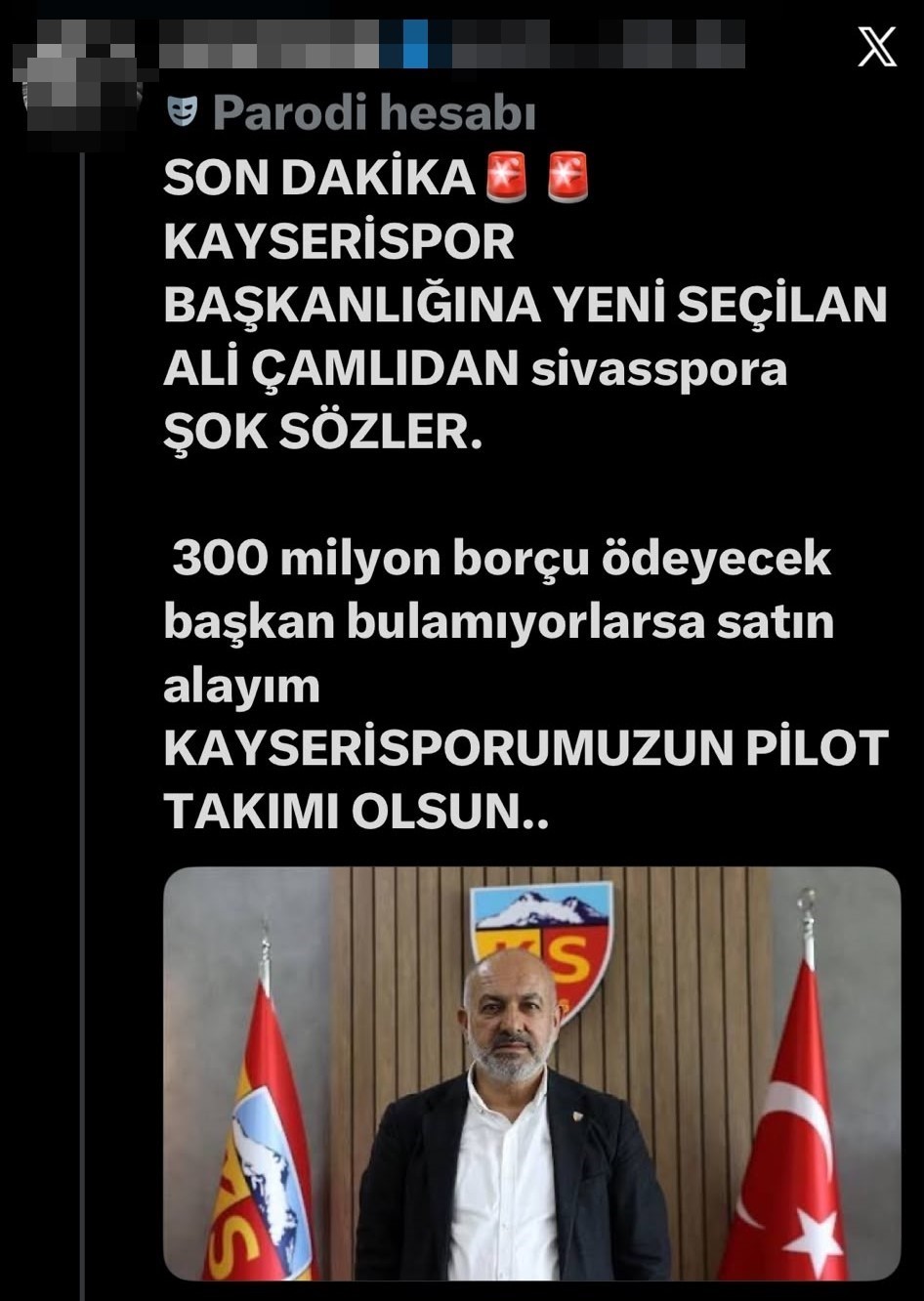 Kayserispor Başkanı Ali Çamlı’dan sert cevap