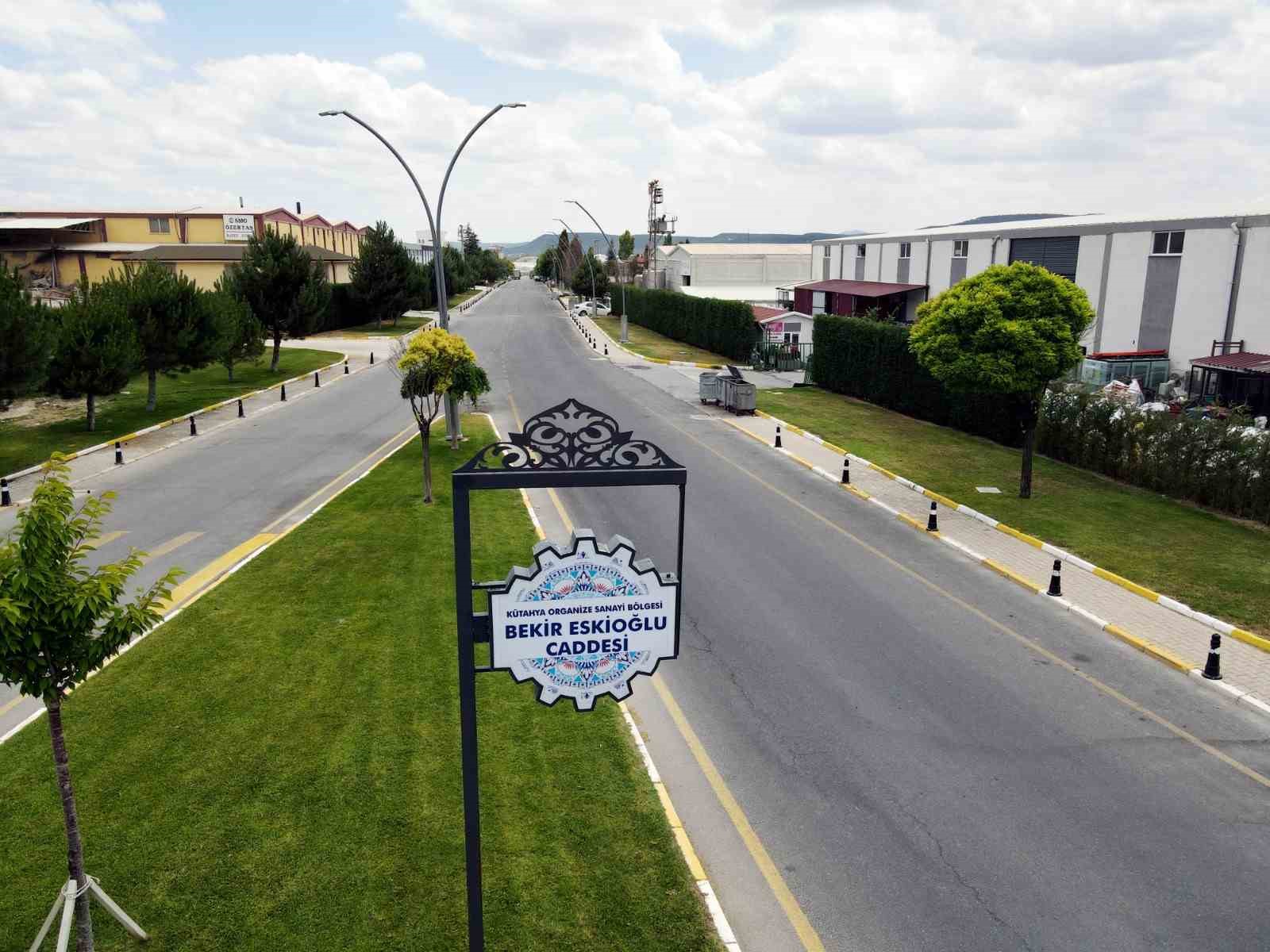 K&uuml;tahya OSB&rsquo;de iki caddeye sanayicilerin isimleri verildi