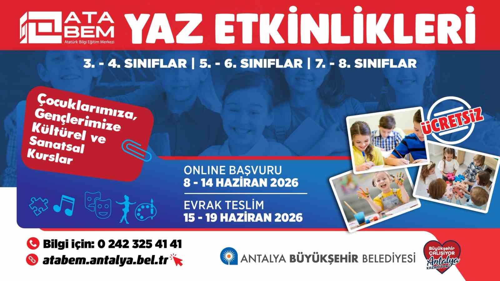 ATABEM yaz etkinlikleri kayıtları başlıyor