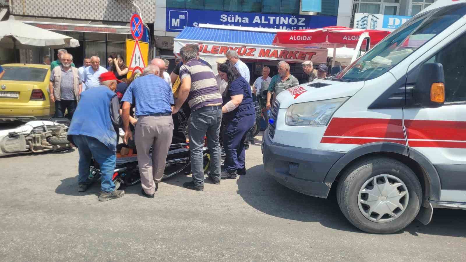 Motosikletin çarptığı kadın yaralandı