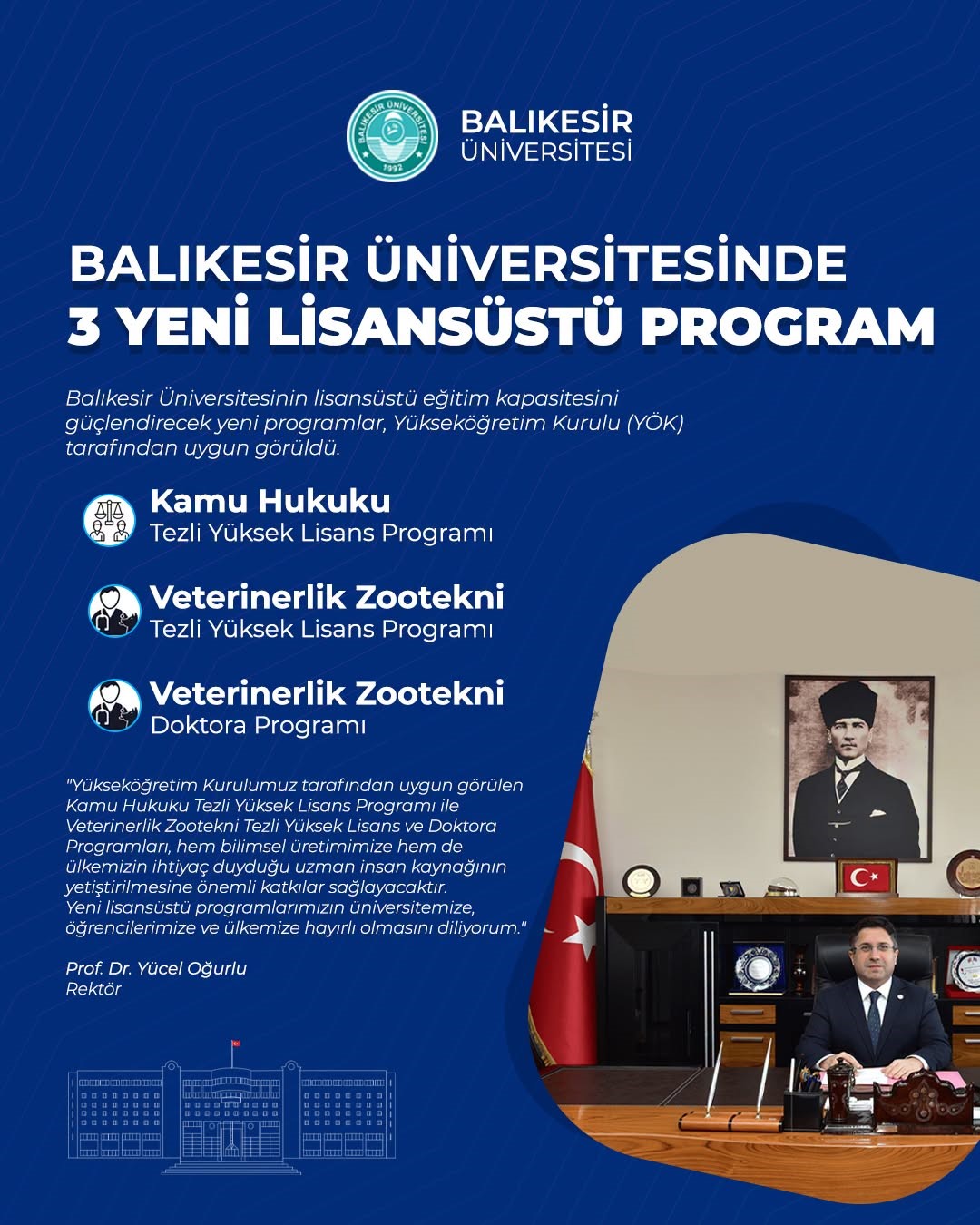 Balıkesir &Uuml;niversitesine Y&Ouml;K&rsquo;ten 3 yeni lisans &uuml;st&uuml; program