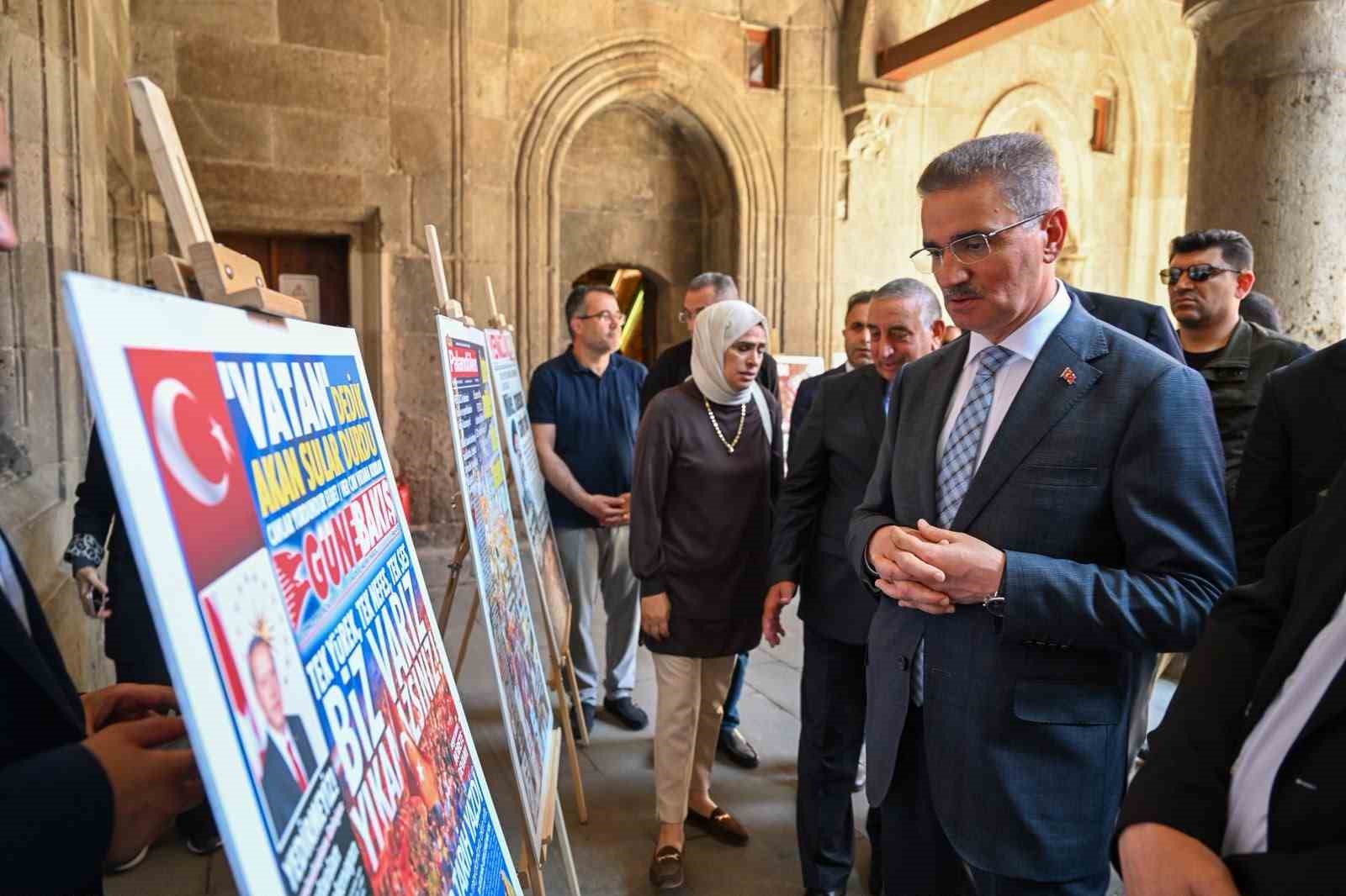 Çifte Minareli Medrese’de 15 Temmuz ruhunu yaşatan anlamlı sergi