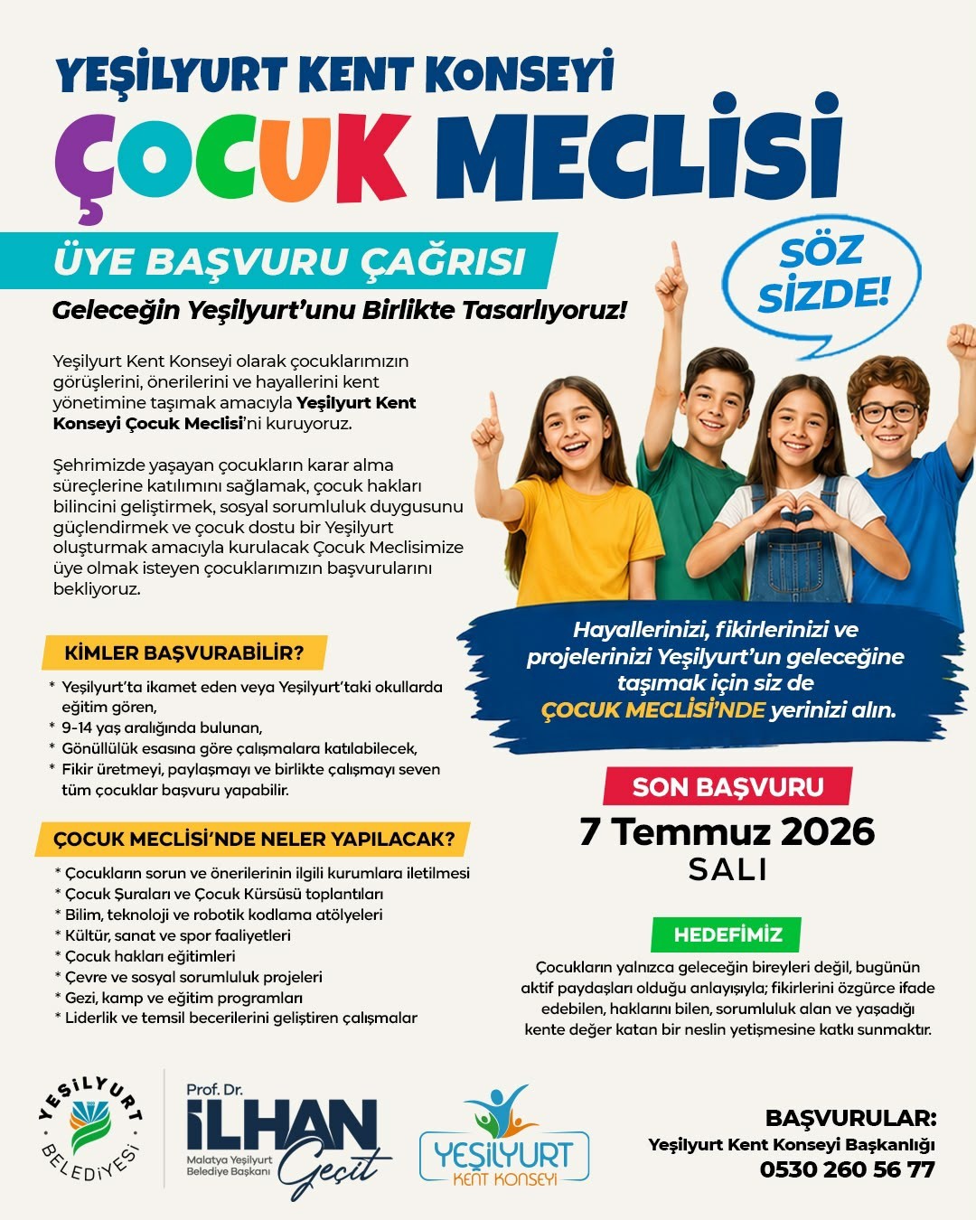 Yeşilyurt Kent Konseyi&rsquo;nde &ccedil;ocuk meclisi kuruluyor