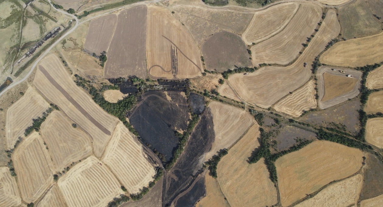 Erzincan’daki yangının bilançosu drone ile görüntülendi