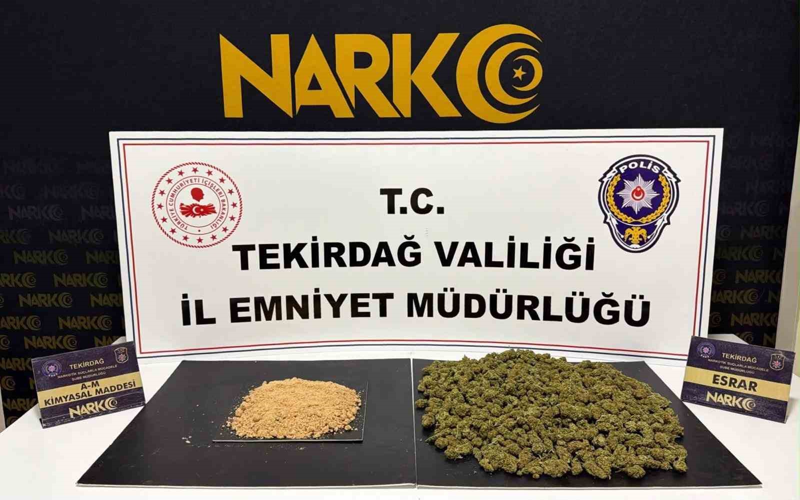 Çorlu’da dev narkotik operasyonu: 85 kiloluk bonzai üretilebilecek madde ele geçirildi